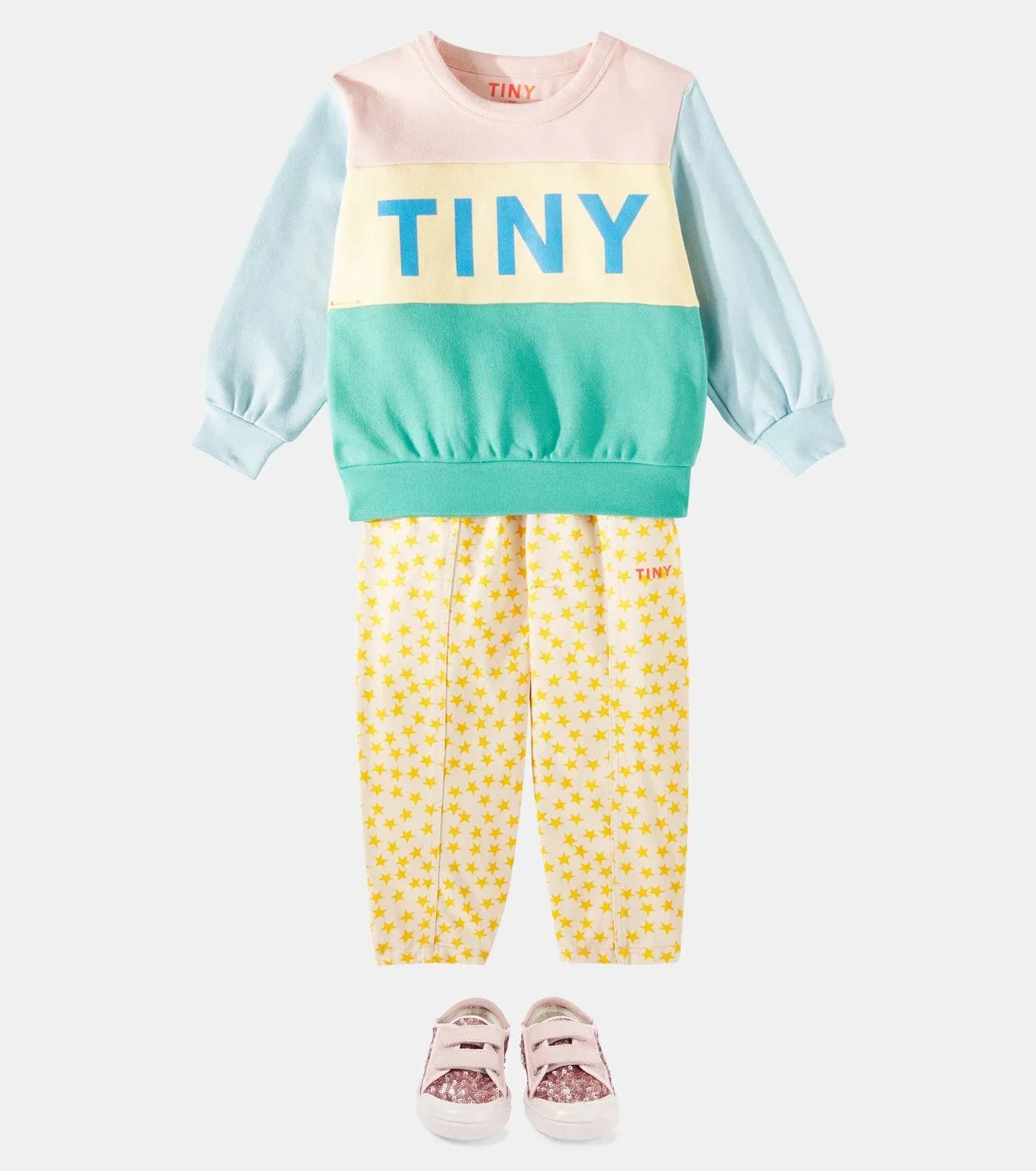 Толстовка колор блок хлопковая Tinycottons, мультиколор — фото 2