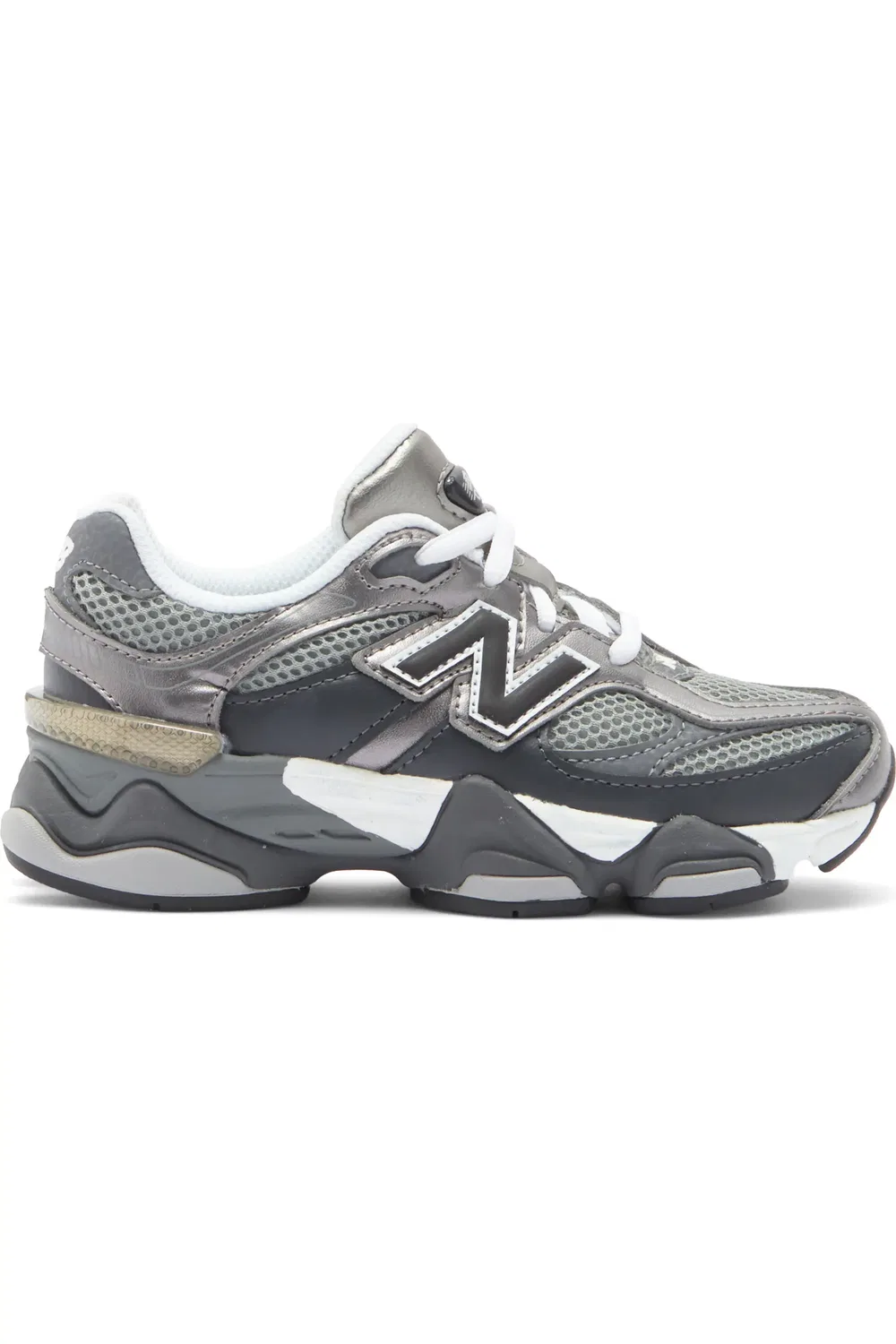 Детские кроссовки на толстой подошве 9060 New Balance, Magnet/Faded Black — фото 3