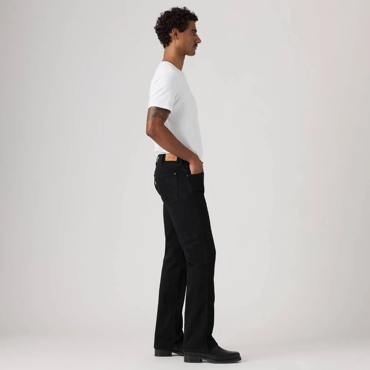 Мужские джинсы в стиле вестерн 507, узкие, расклешенные Levi's, Run The Road Rinse - Black — фото 4