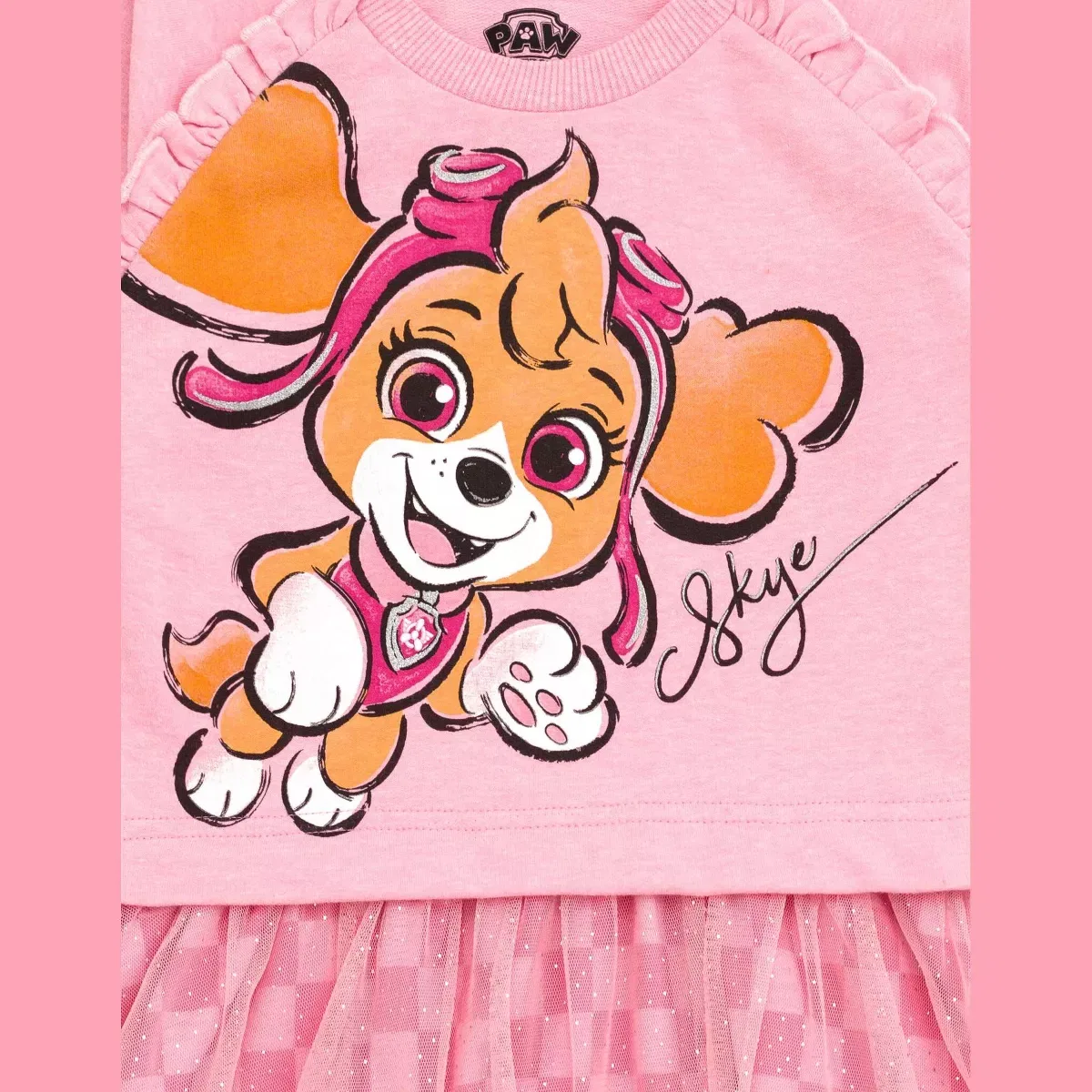Детское платье для девочек с длинным рукавом PAW Patrol Paw Skye, Pink — фото 3