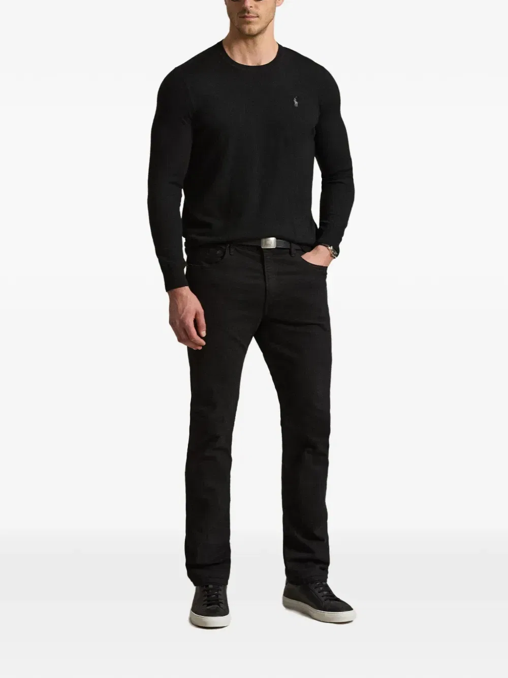 Шерстяной свитер с вышивкой Pony Polo Ralph Lauren, черный — фото 2
