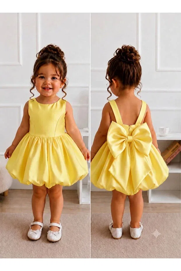 Детское вечернее платье для девочек с принтом Mirace Styl, Yellow