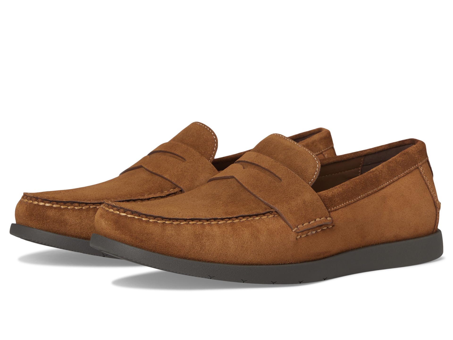 

Лоферы Cole Haan Brower Penny Loafers, цвет Spiced Brown Suede/Raven Water Resistant
