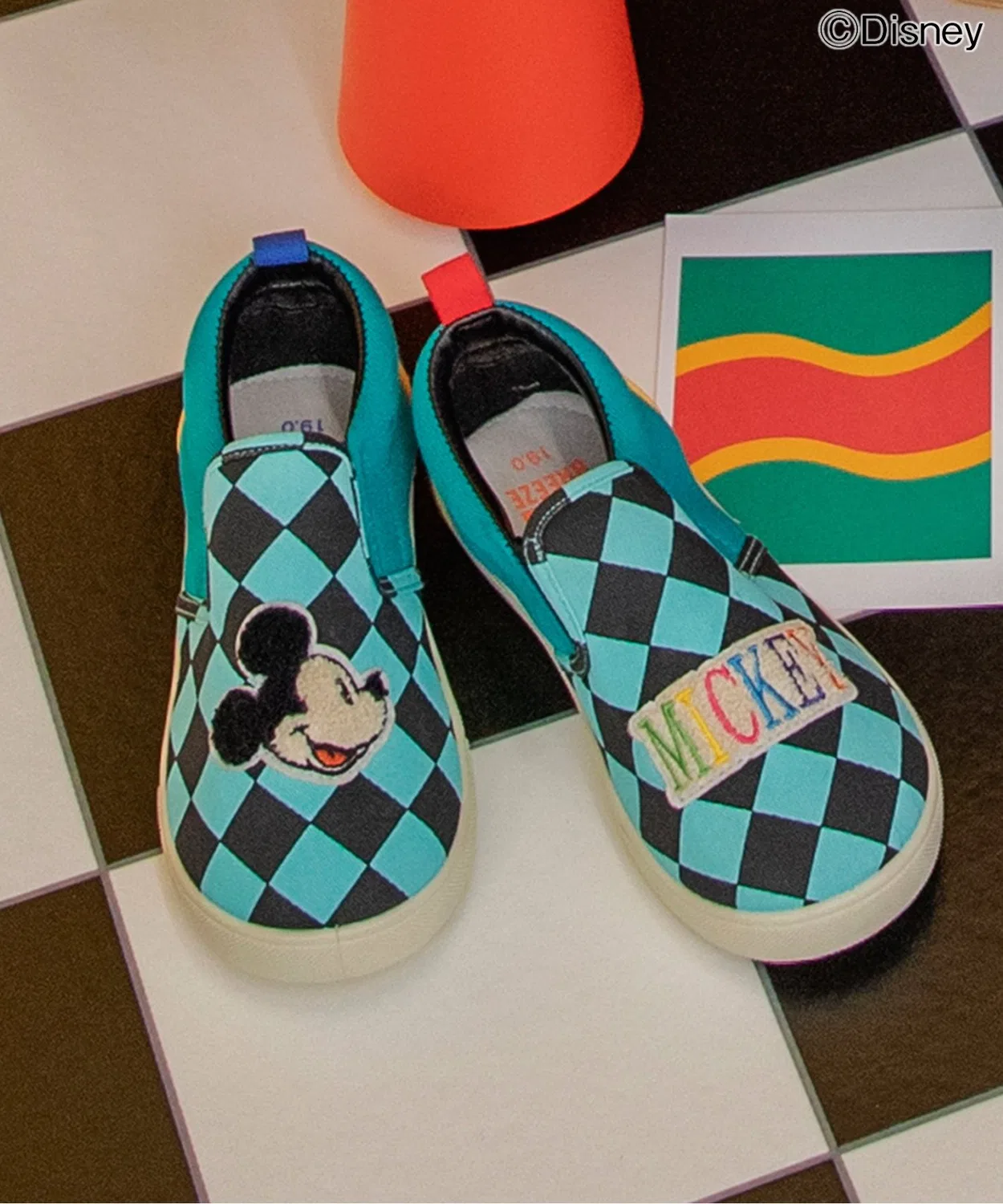 Детские слипоны с принтом Disney, модель Mickey Mouse, Эмеральд