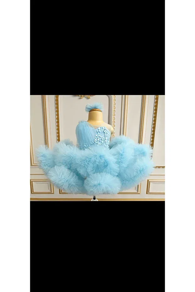 Детское платье для девочек с оборками Ilknur Karaca Design, Blue