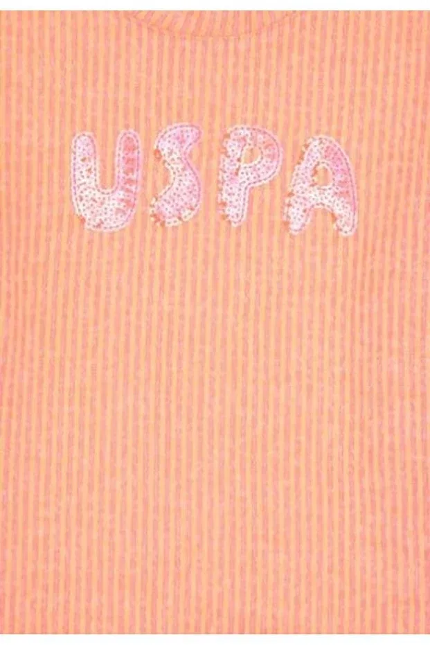Детские свитшот для девочек с принтом U.S. Polo Assn., Pink — фото 3