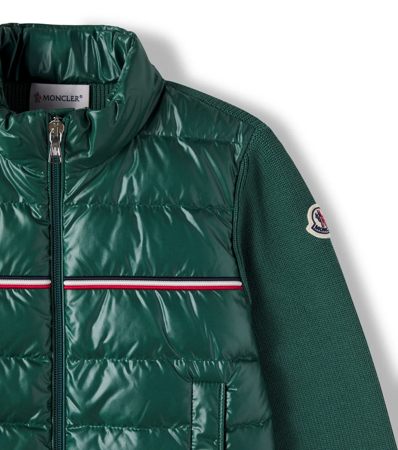 Легкая куртка хлопковая Moncler Enfant, зеленый — фото 3