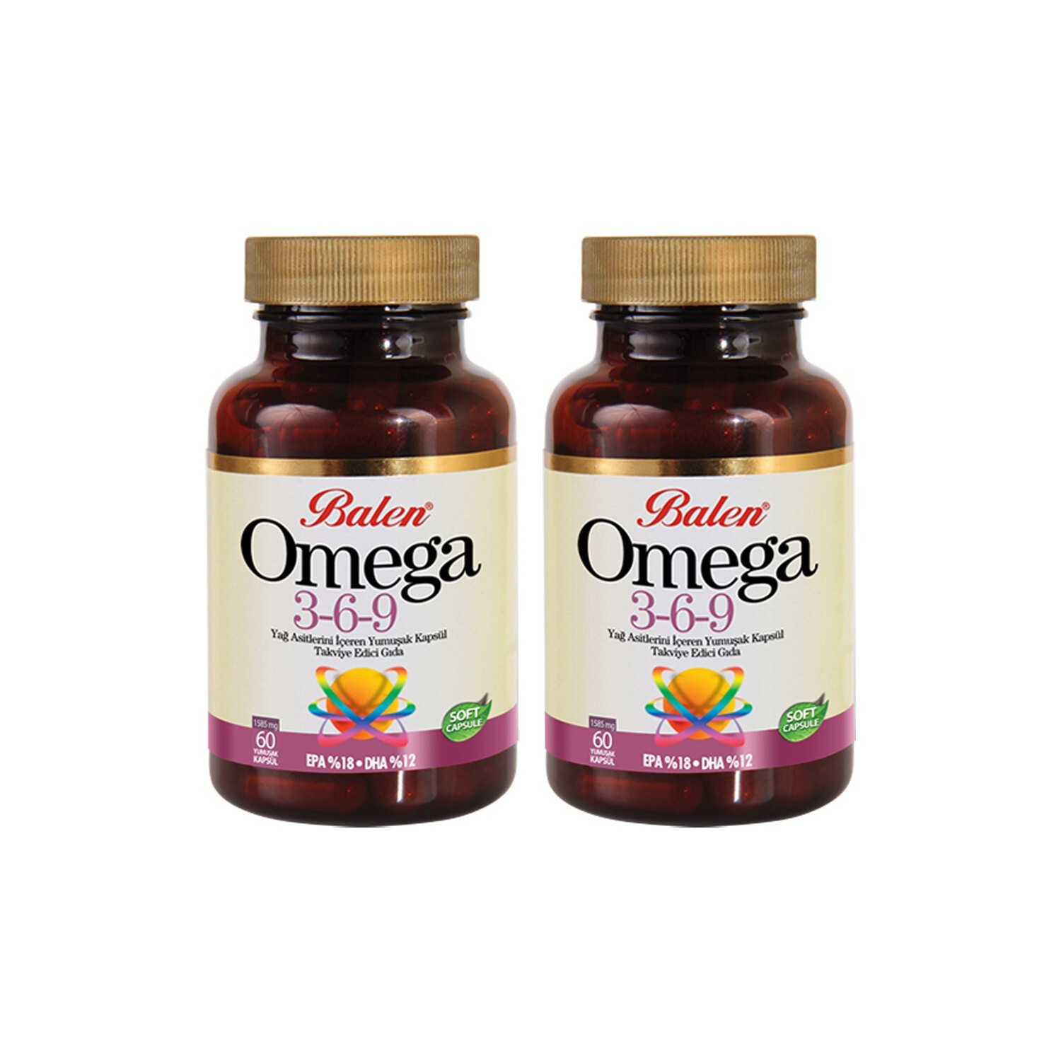 

Рыбий жир Balen Omega 3-6-9, 60 капсул, 2 штуки