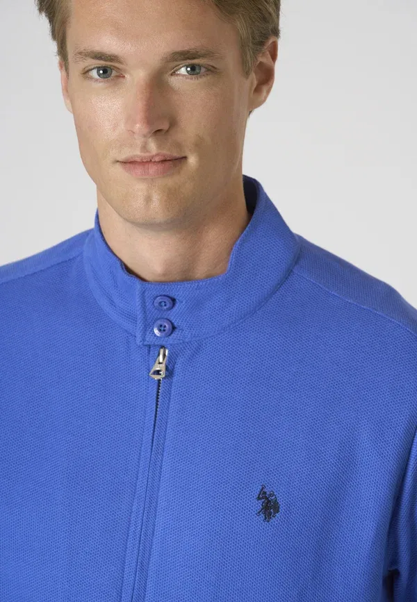 Худи на молнии из хлопка Zip-up sweatshirt U.S. Polo Assn., Blu, синий — фото 4