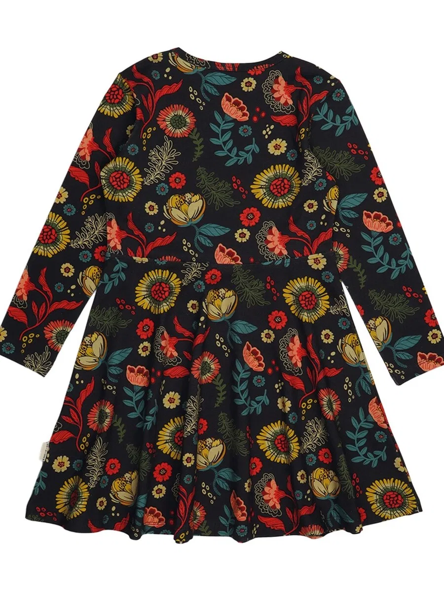 Платье Walkiddy 'Walkiddy - Cheerful Flowers Dress' темно-синего цвета — фото 2