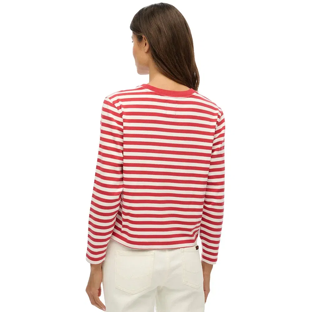 Футболка с длинным рукавом Country Club Stripe Superdry, красный — фото 2