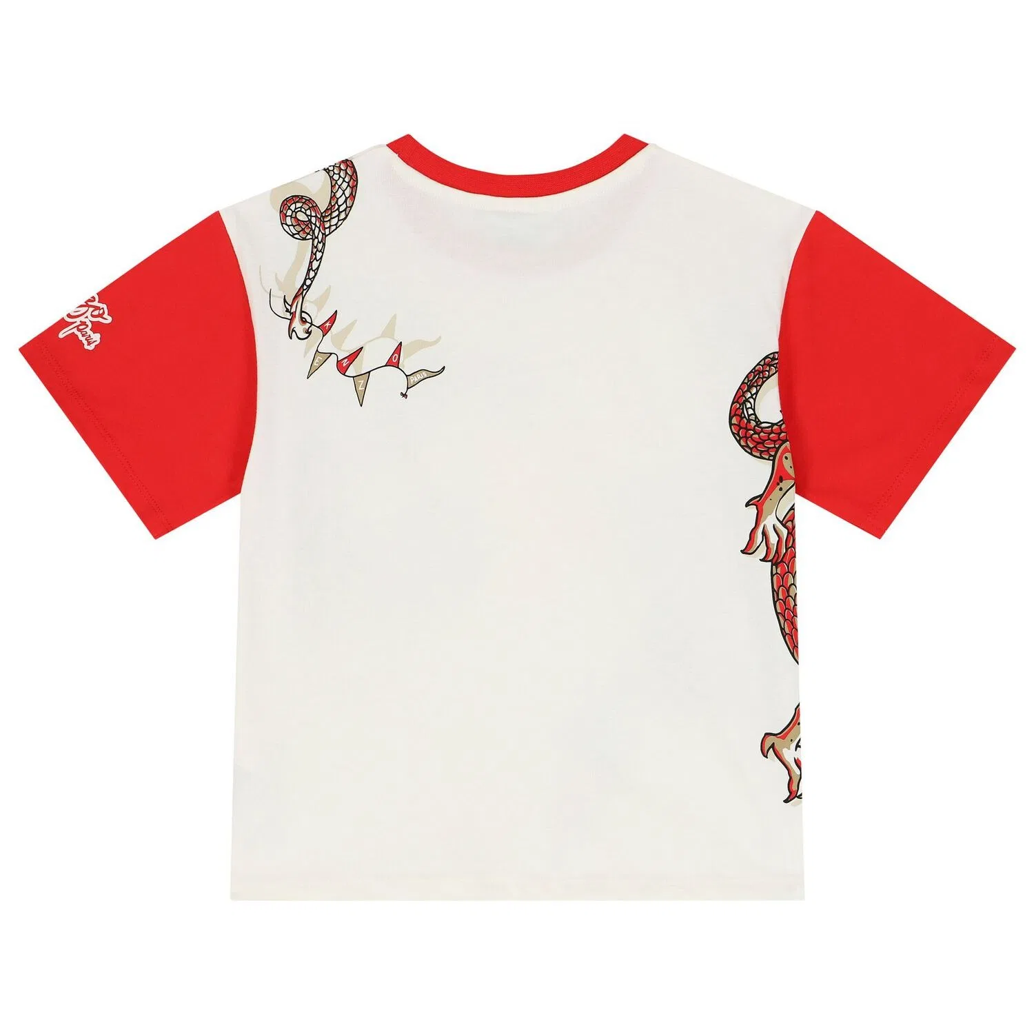 Футболка с принтом дракона Kids Dragon Print Crew Neck T-Shirt Kenzo, White — фото 2