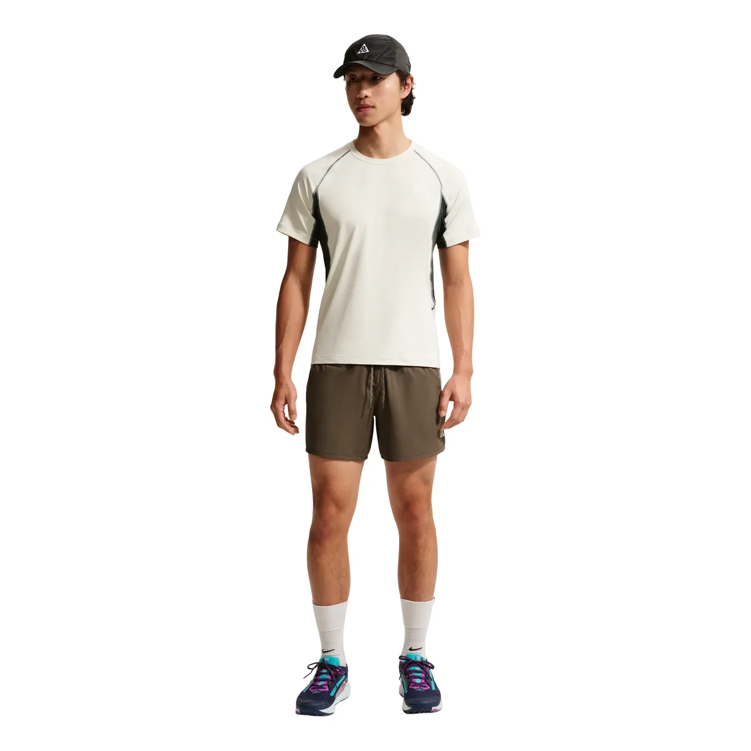 Мужские шорты для бега с принтом Nike ACG Second Sunrise Dri-FIT ADV 5-Inch Brieflined, коричневый