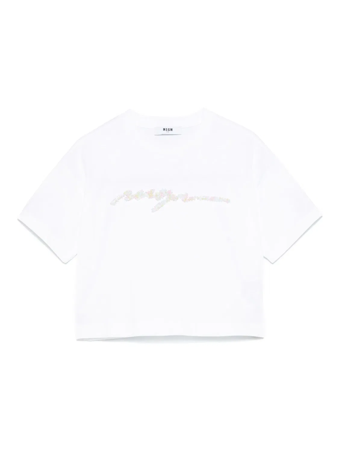 MSGM Футболка для девочек белого цвета