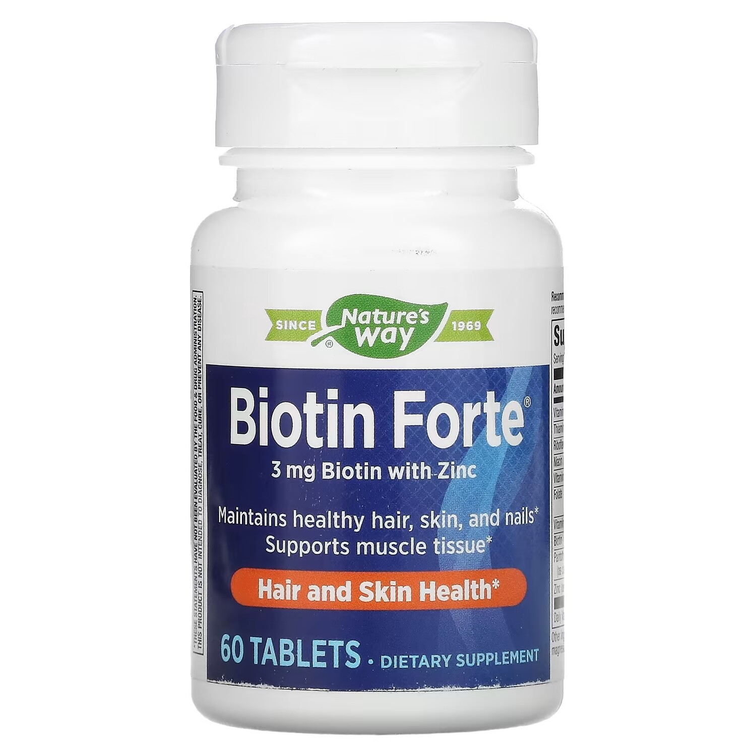 

Nature's Way Biotin Forte биотин с цинком 3 мг, 60 таблеток