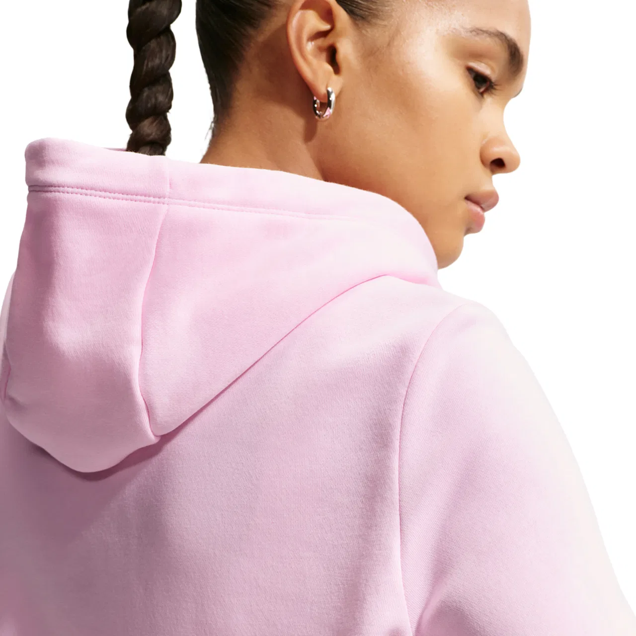 Женская толстовка Club Fleece Nike, цвет Pink Foam/Lt Magenta — фото 2