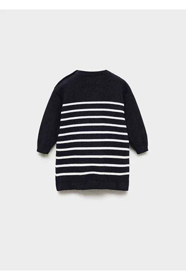 Детское платье для девочек в полоску Mango Baby, Navy Blue — фото 4