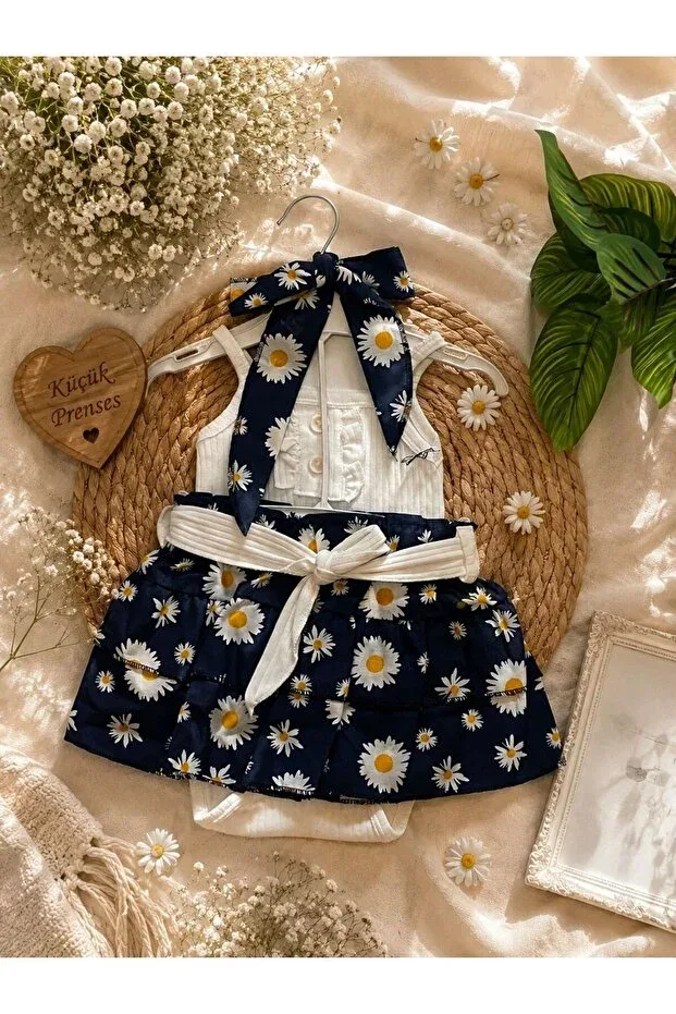 Детское платье для девочек с принтом Mavolie, Navy Blue