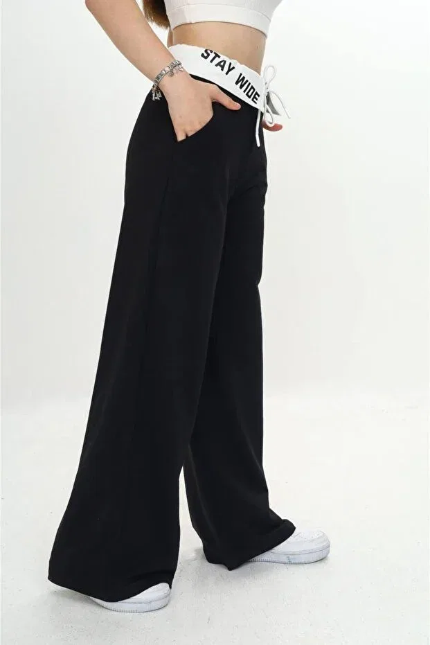 Детские спортивные штаны для девочек из хлопка Pantulux, Black — фото 2