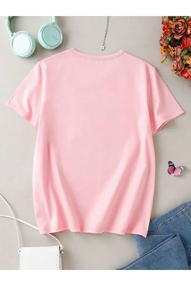 Детская футболка для девочек с принтом Give Yourself Morning Kids, Pink — фото 2