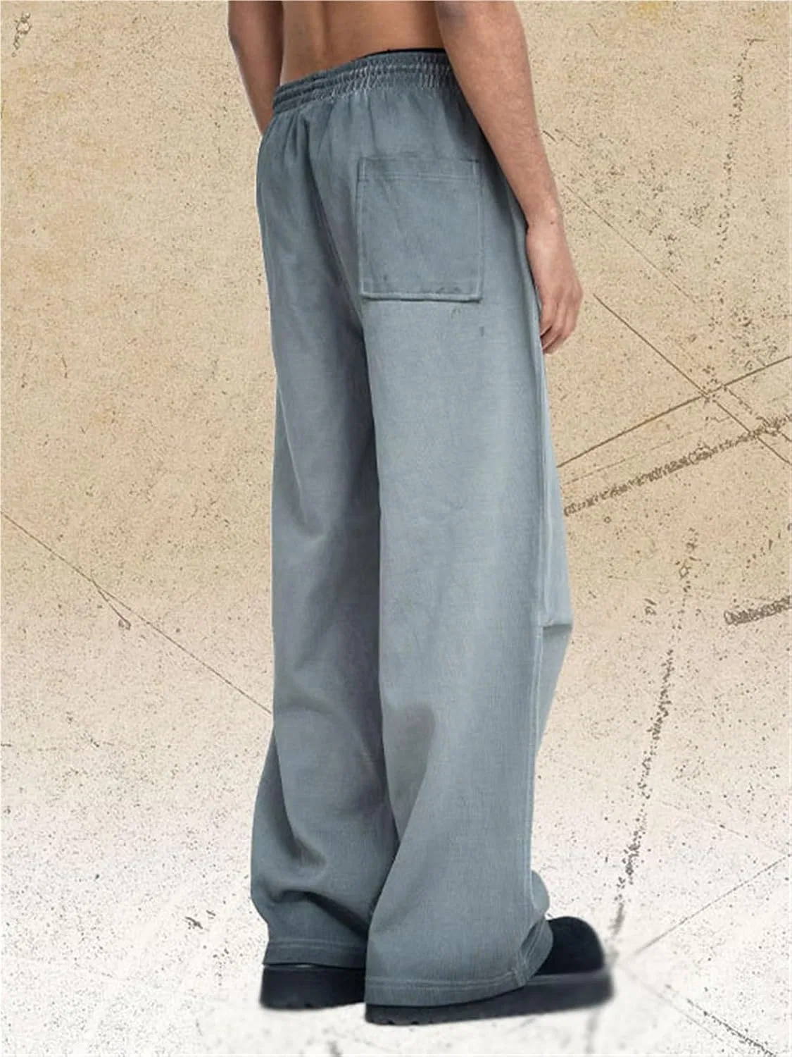 Мужские брюки прямого кроя с завязкой, Vintage Straight Leg, серый — фото 3