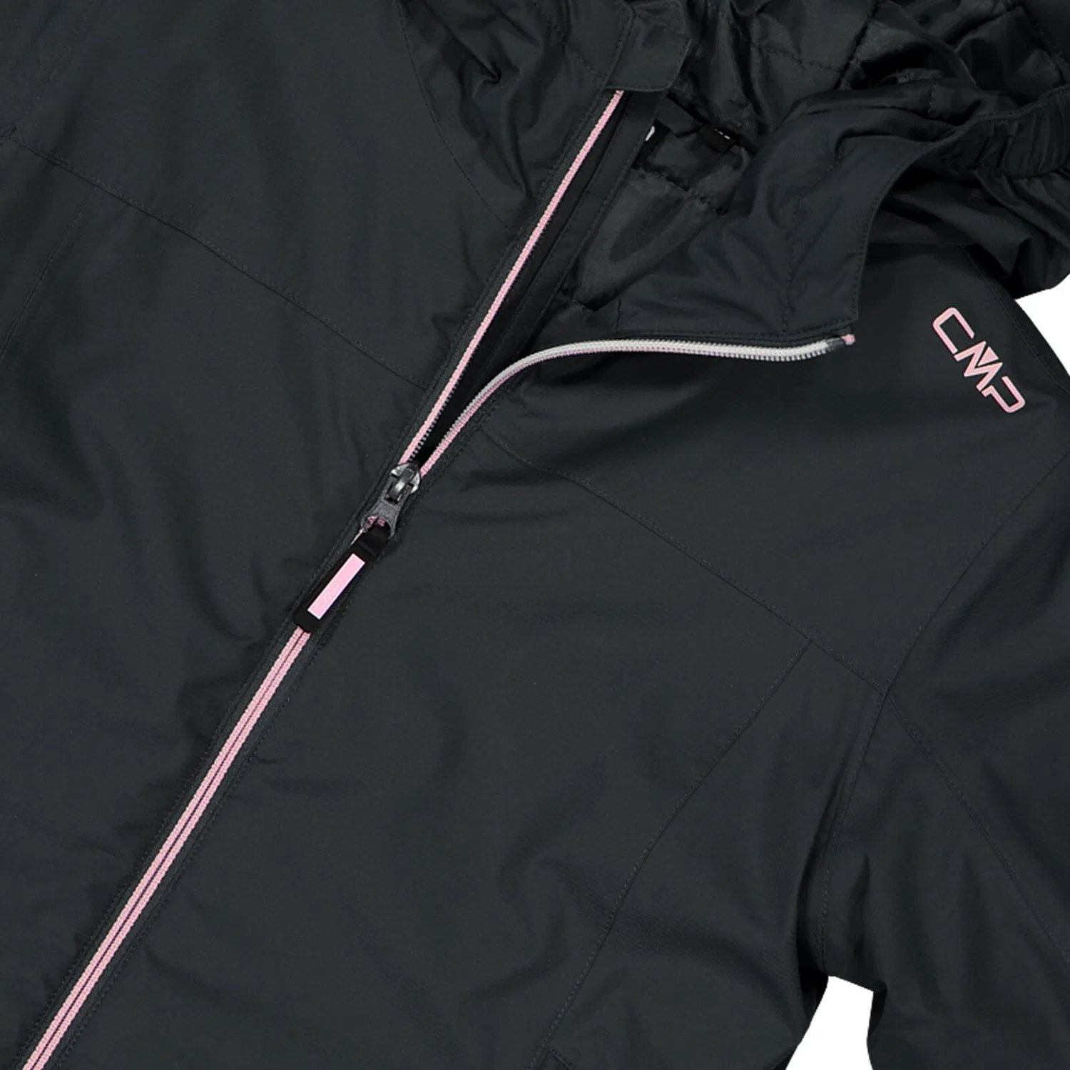 Детская ветрозащитная куртка Kid G Jacket Fix Hood Cmp, Schwarz Stahlgrau — фото 4