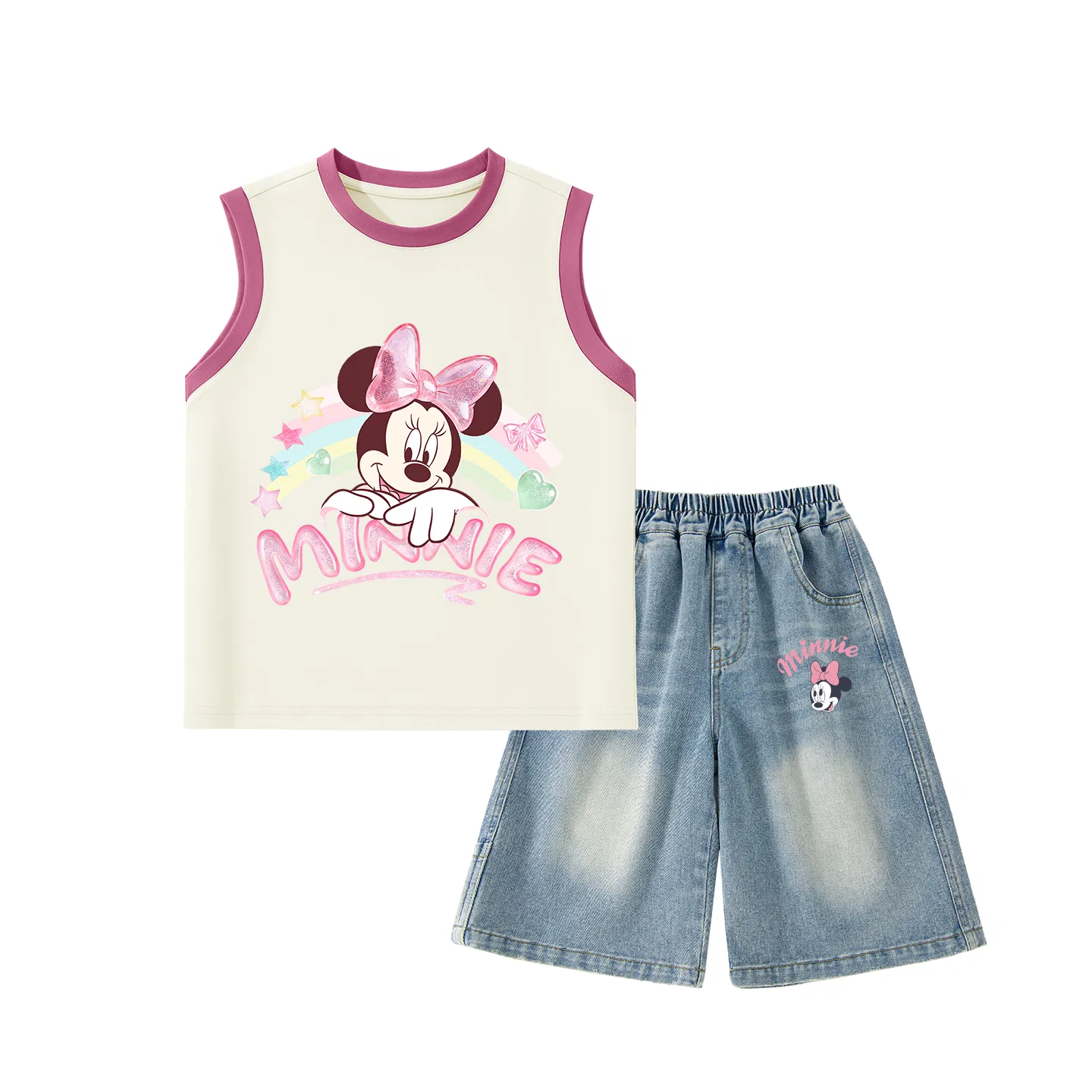 Детский спортивный костюм, Crew Neck, Disney, Crystal Rose Red + Denim Blue