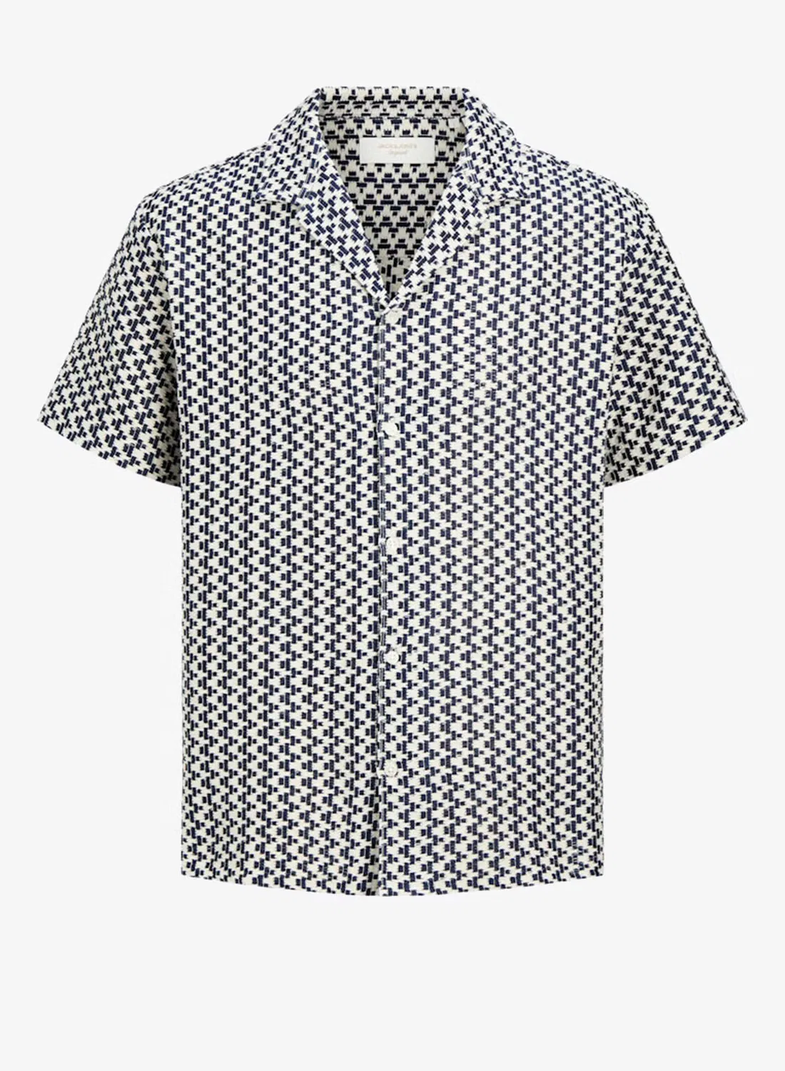 Рубашка с коротким рукавом и вязаным узором Youth crochet Jack & Jones Junior, голубой