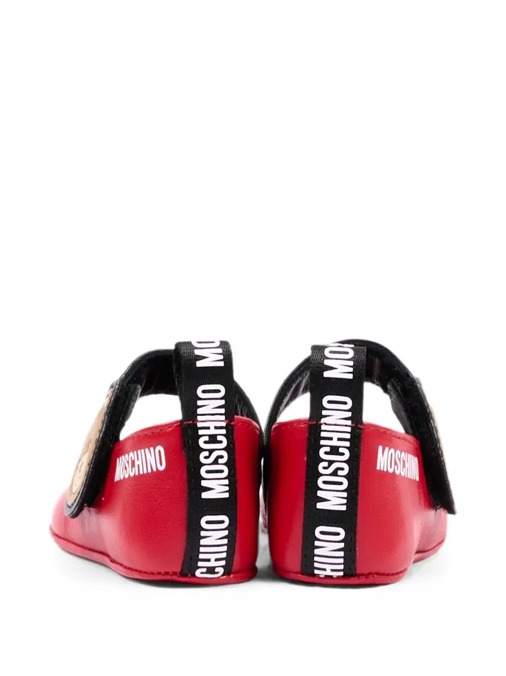 Балетки на липучке «Мишка Тедди» Moschino Kids, красный — фото 3