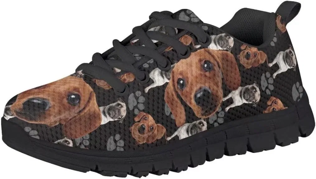Детские кроссовки для девочек и мальчиков с принтом PinUp Angel, Brown Dog Black Paw — фото 3