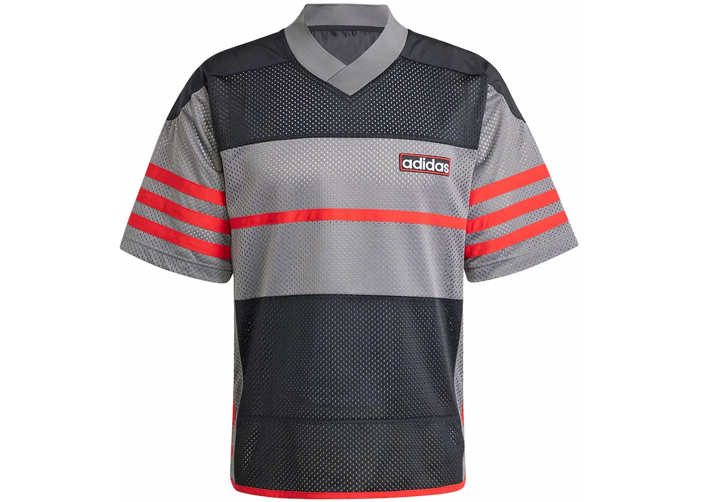 Мужская футбольная джерси с сетчатой вставкой Adidas Adicolor Adibreak Mesh Jersey, Black/Grey Four/Better Scarlet