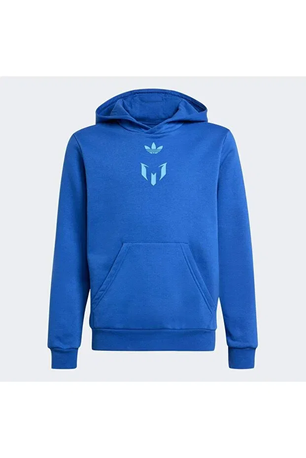 Детское худи для девочек с принтом Messi hoodie Adidas, Royal Blue