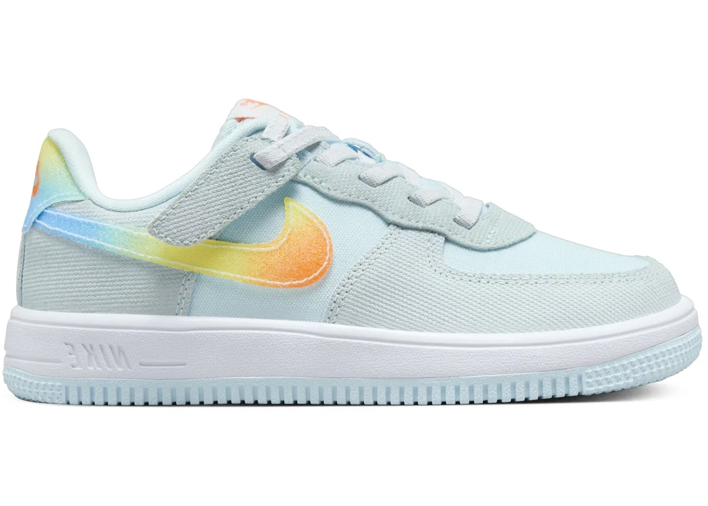 Детские кроссовки Lifestyle Nike Force 1 Low EasyOn, Glacier Blue/Light Lemon Twist/Aquarius Blue/Total Orange