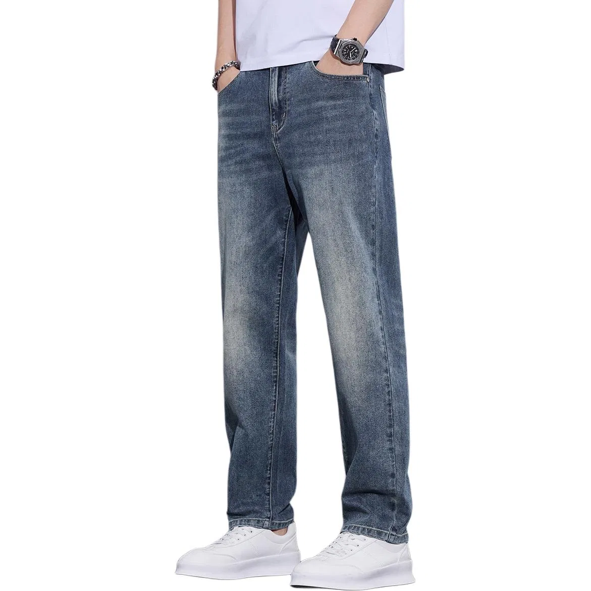 Детские джинсы прямого кроя Medium Blue Tonlion