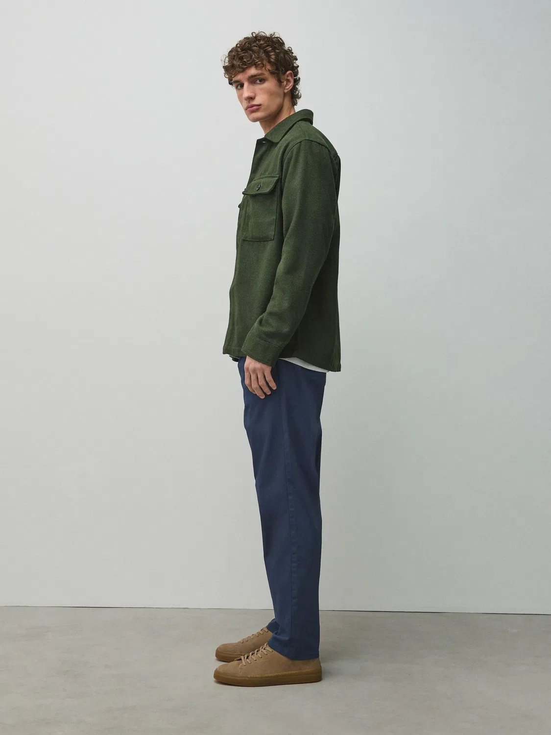 Чинос Regular Tapered Fit из хлопка с эластаном Next, синий — фото 3