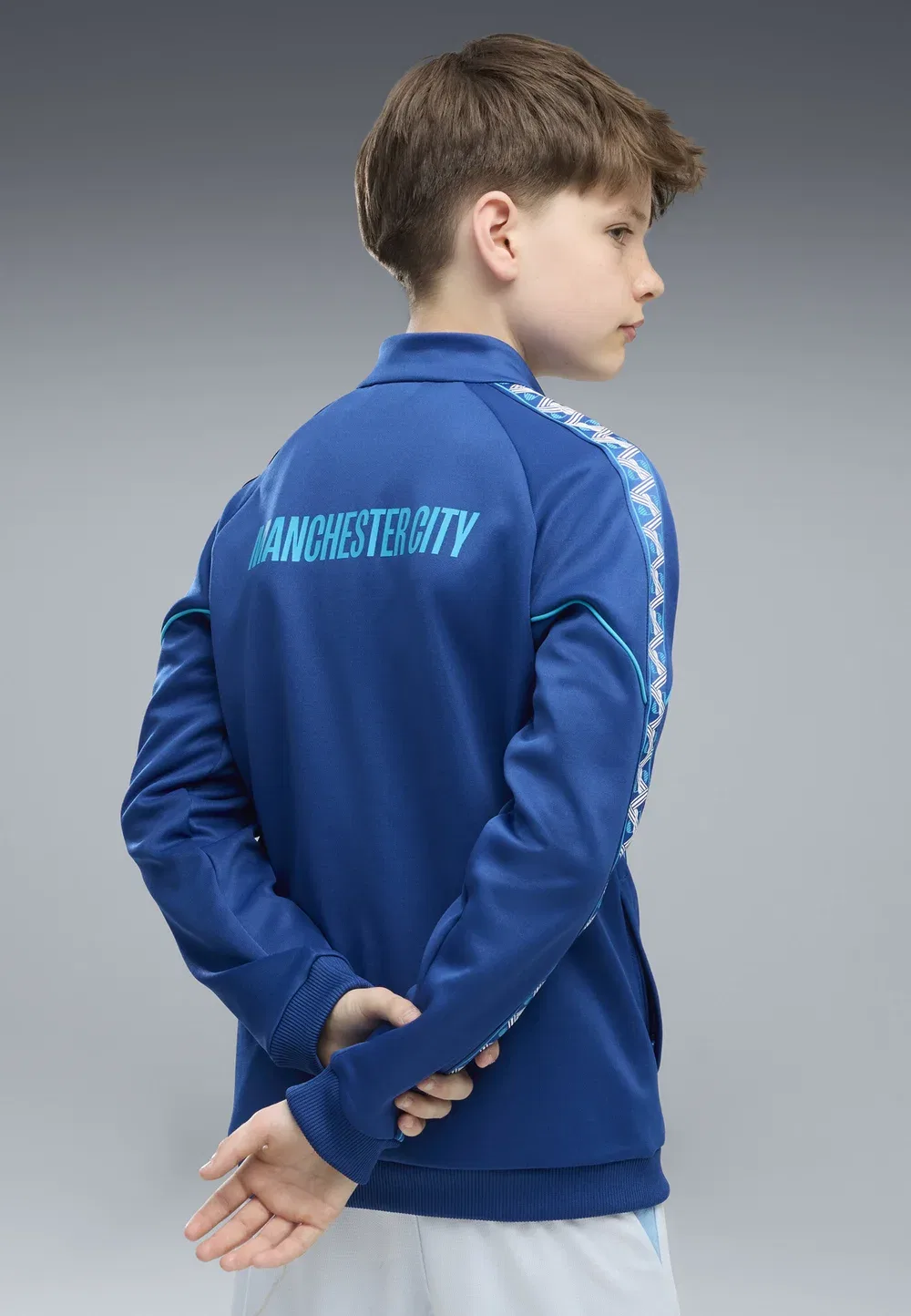 Куртка-Бомбер унисекс с гимном короля Манчестер Сити - клубная одежда Puma, Speedy Blue- White — фото 4