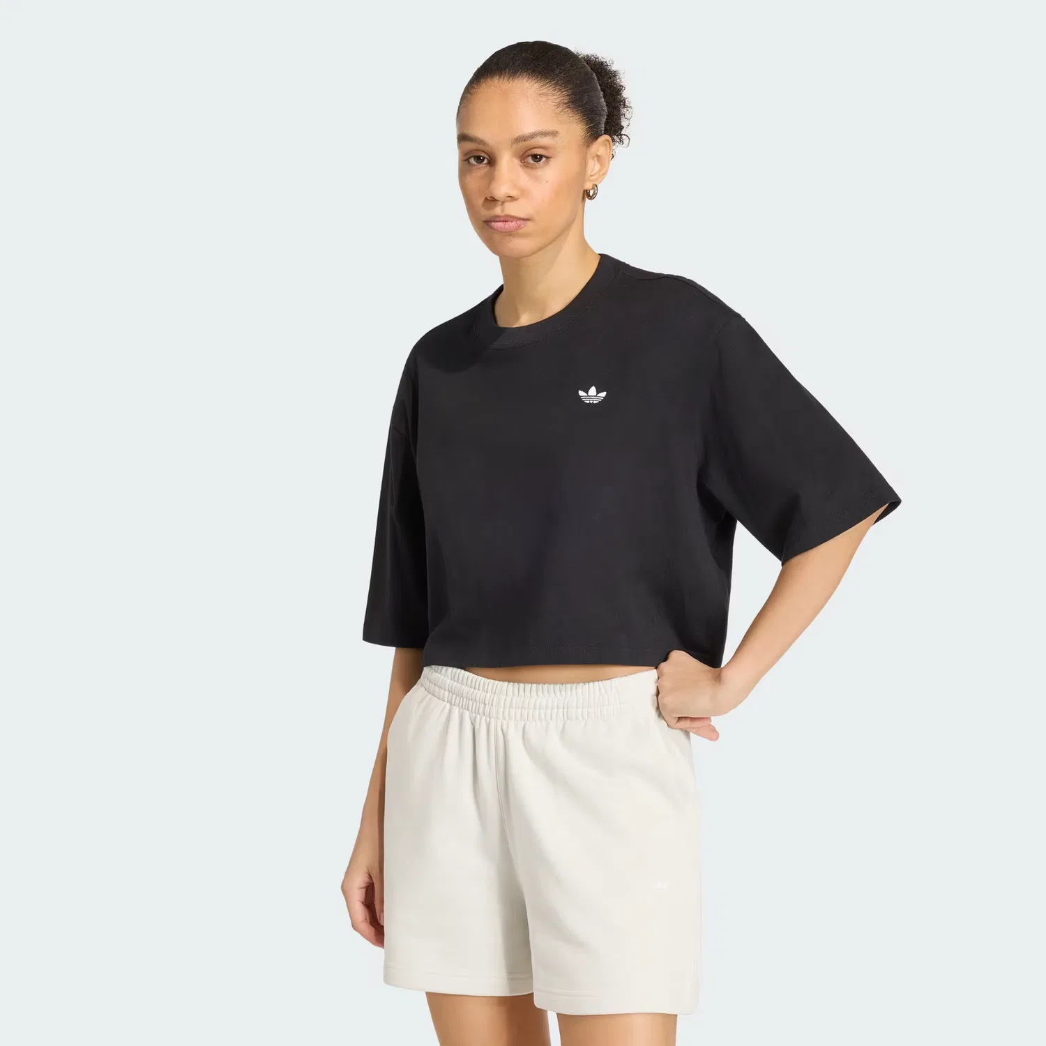Женская укороченная футболка Essentials Crop Tee Adidas Originals, черный