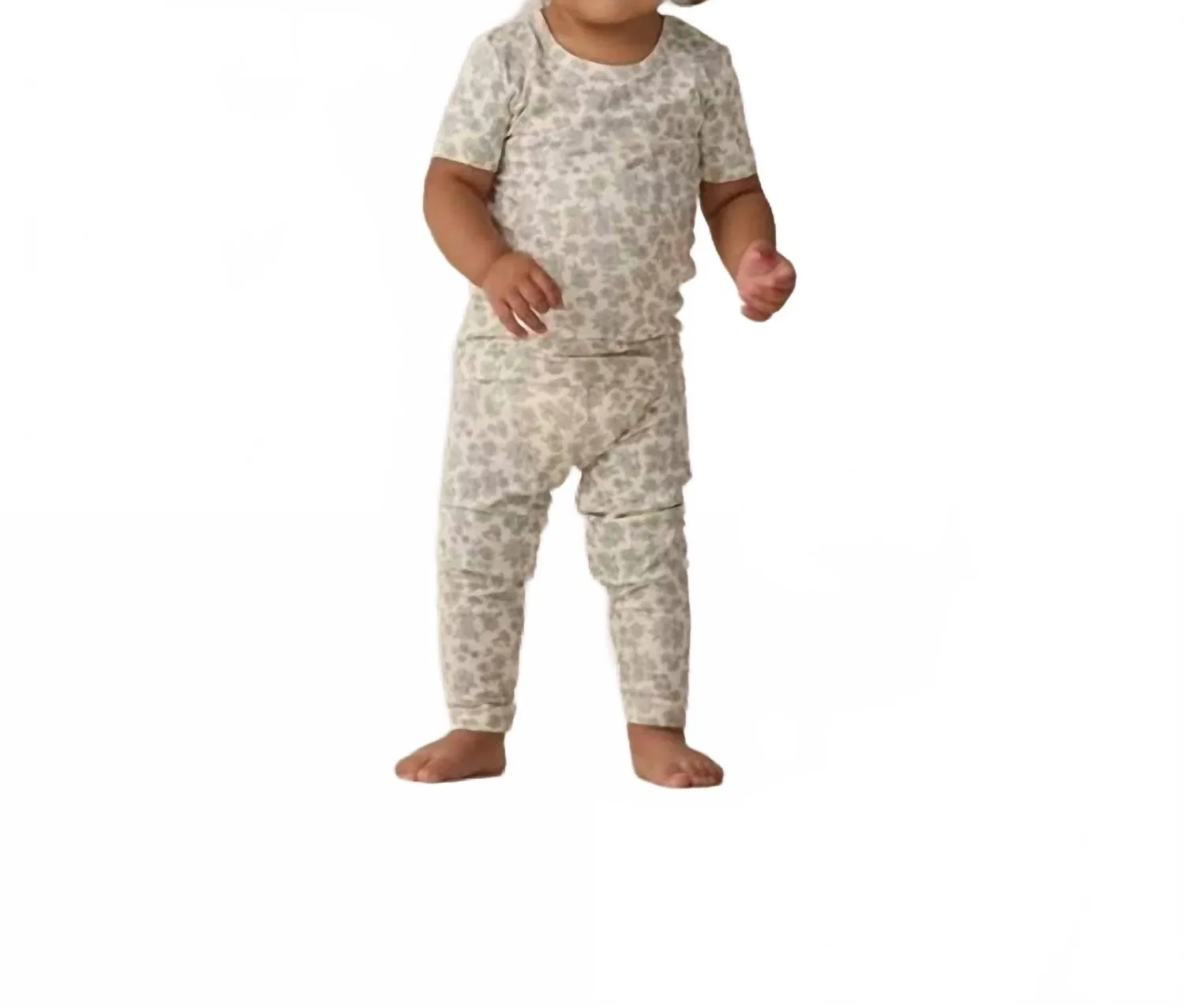 Детский комплект пижамы для девочек с коротким рукавом Blue Floral Quincy Mae, Blue Floral