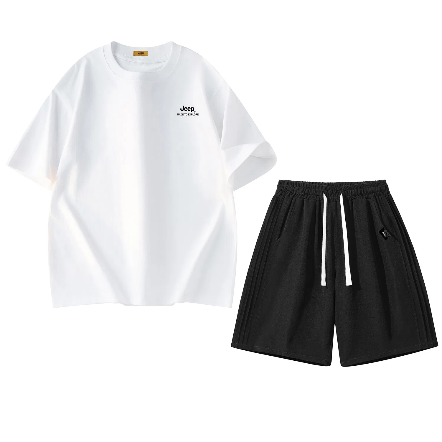 Детский комплект из футболки и шорт Jeep Casual Sportswear, White T-Shirt+Black Shorts