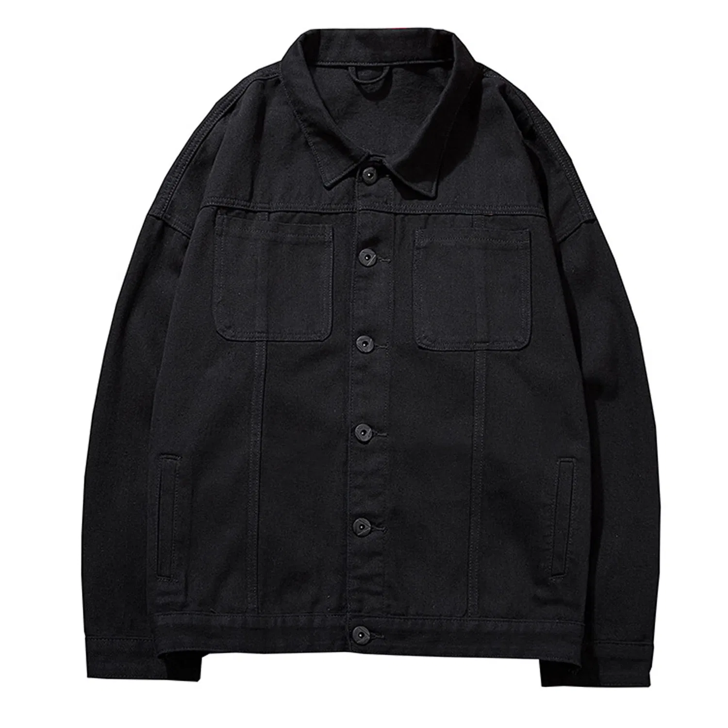 Мужская джинсовая куртка в стиле worn trucker, Black — фото 4