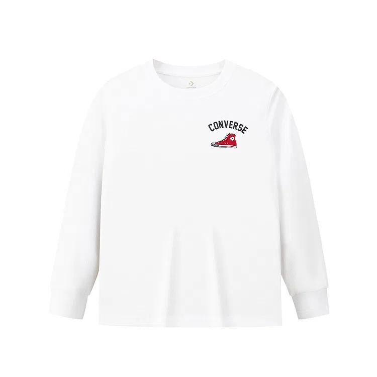 Детская футболка с длинным рукавом Converse, Pure White