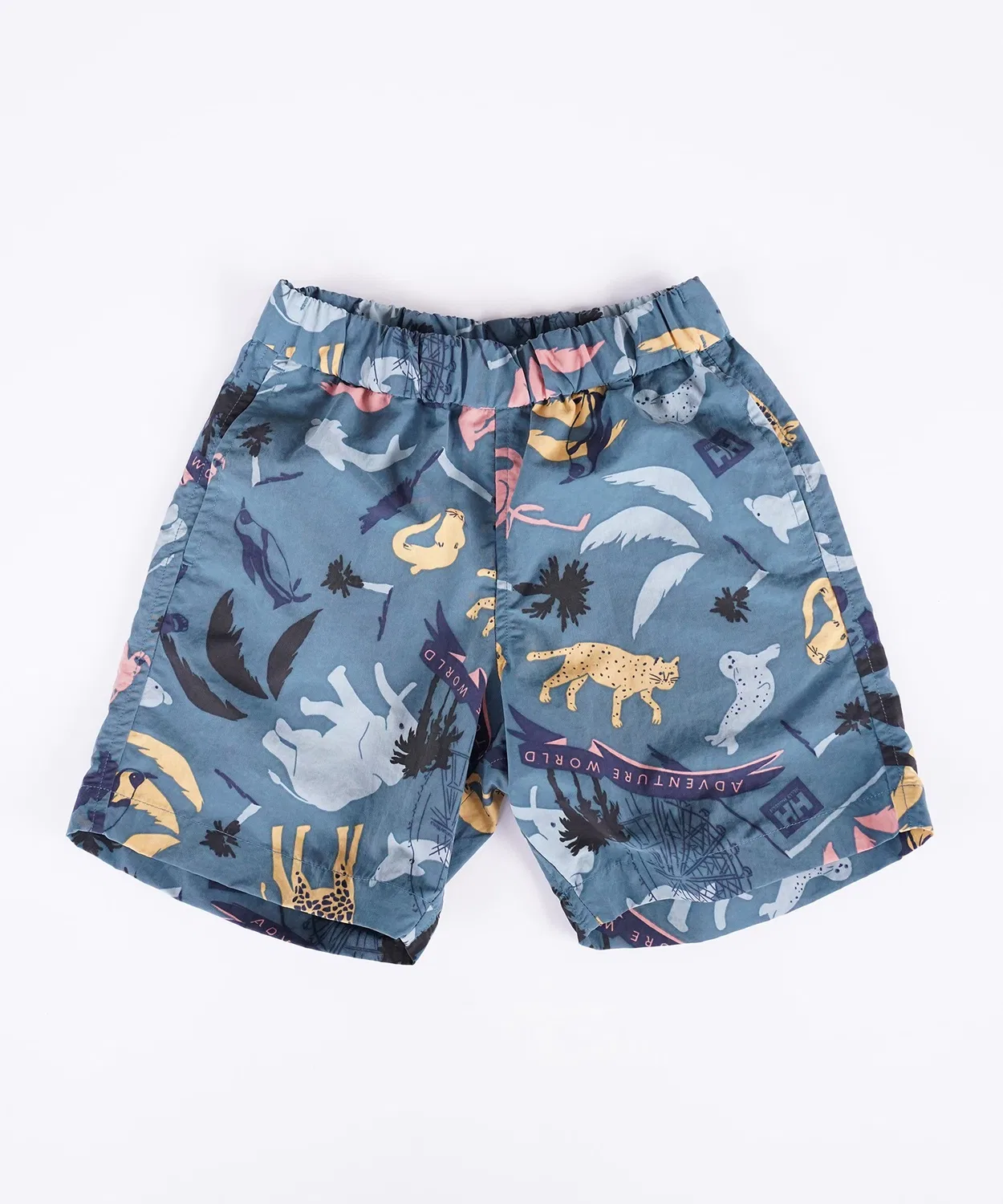 Детские шорты-алоха с принтом Helly Hansen, модель Adventure World, Dark Green