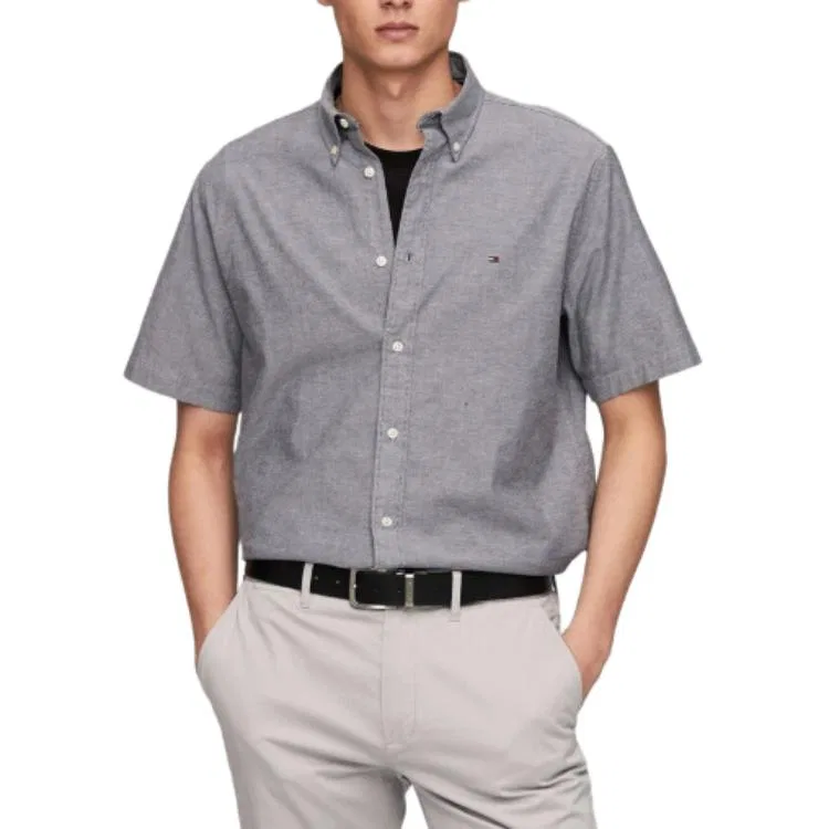 Мужская рубашка с коротким рукавом Marine Blue Tommy Hilfiger, Marine Blue