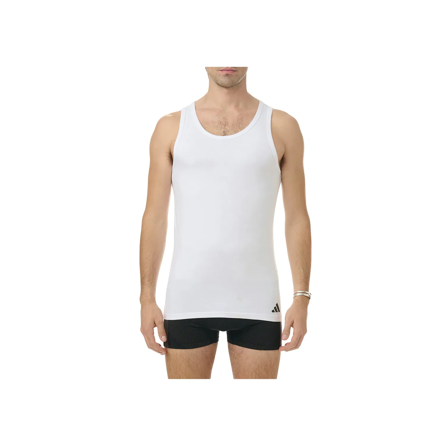 Мужская майка-борцовка с логотипом Adidas Originals, White — фото 2