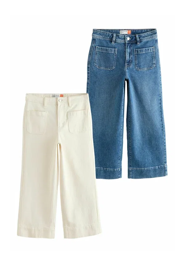 Брюки из 99% хлопка Regular fit - patch pocket cropped jeans 2 pack - flared jeans Next, multi, мультиколор