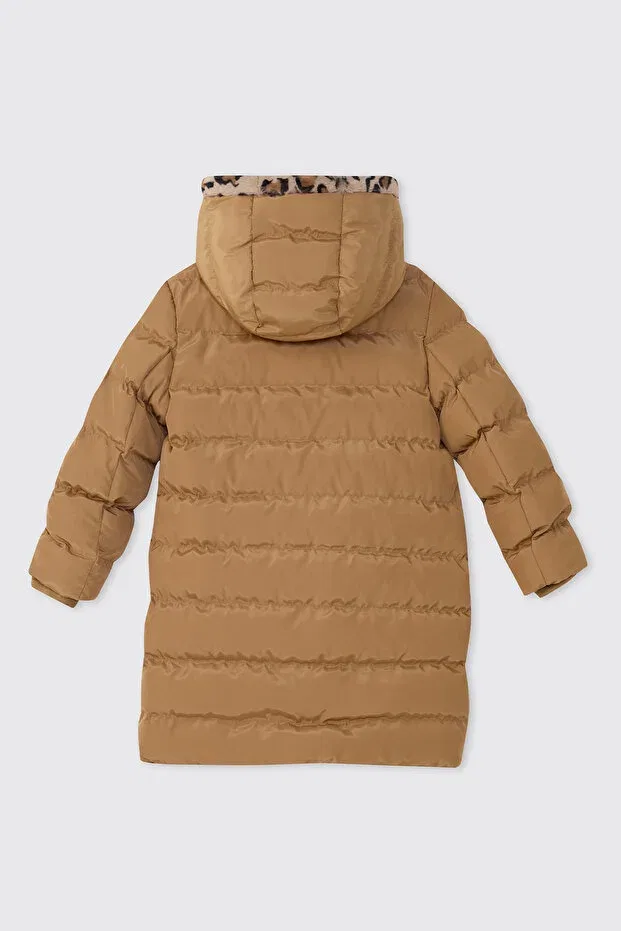 Детское пальто для девочек с капюшоном Panço, Camel — фото 4