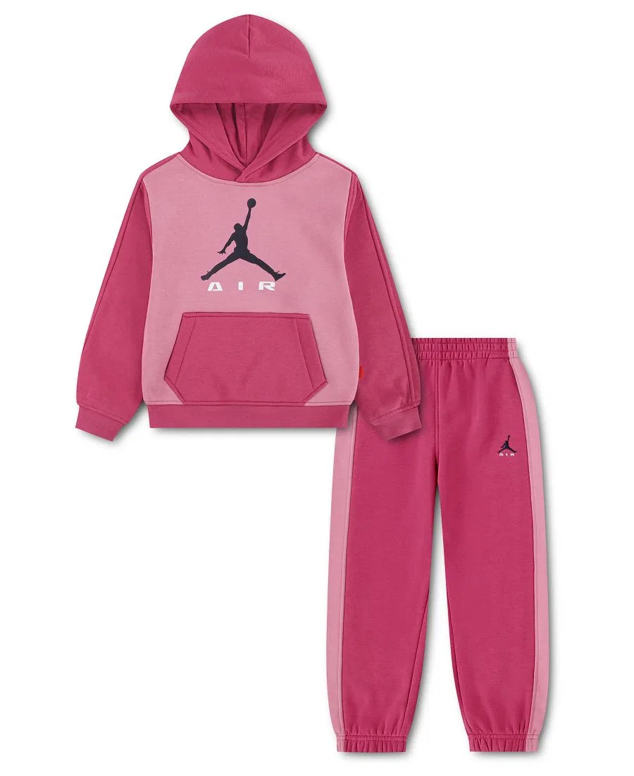Комплект из худи и спортивных брюк из флиса с цветовыми блоками Jordan, Sweet Beet