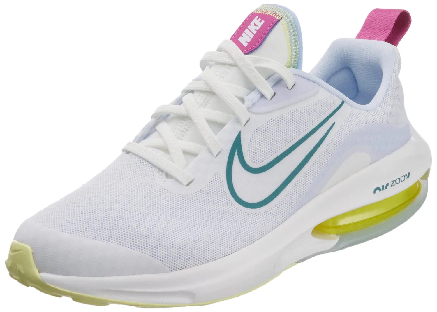 Детские кроссовки с амортизацией для мальчиков NIKE Air Zoom Arcadia 2, White Mineral Teal Cosmic Fuchsia
