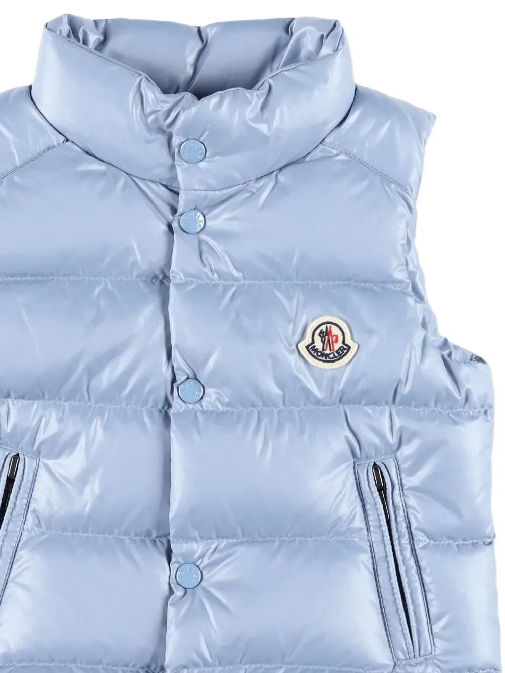 Стеганый жилет Moncler Enfant Bernard с нашивкой-логотипом, синий — фото 3