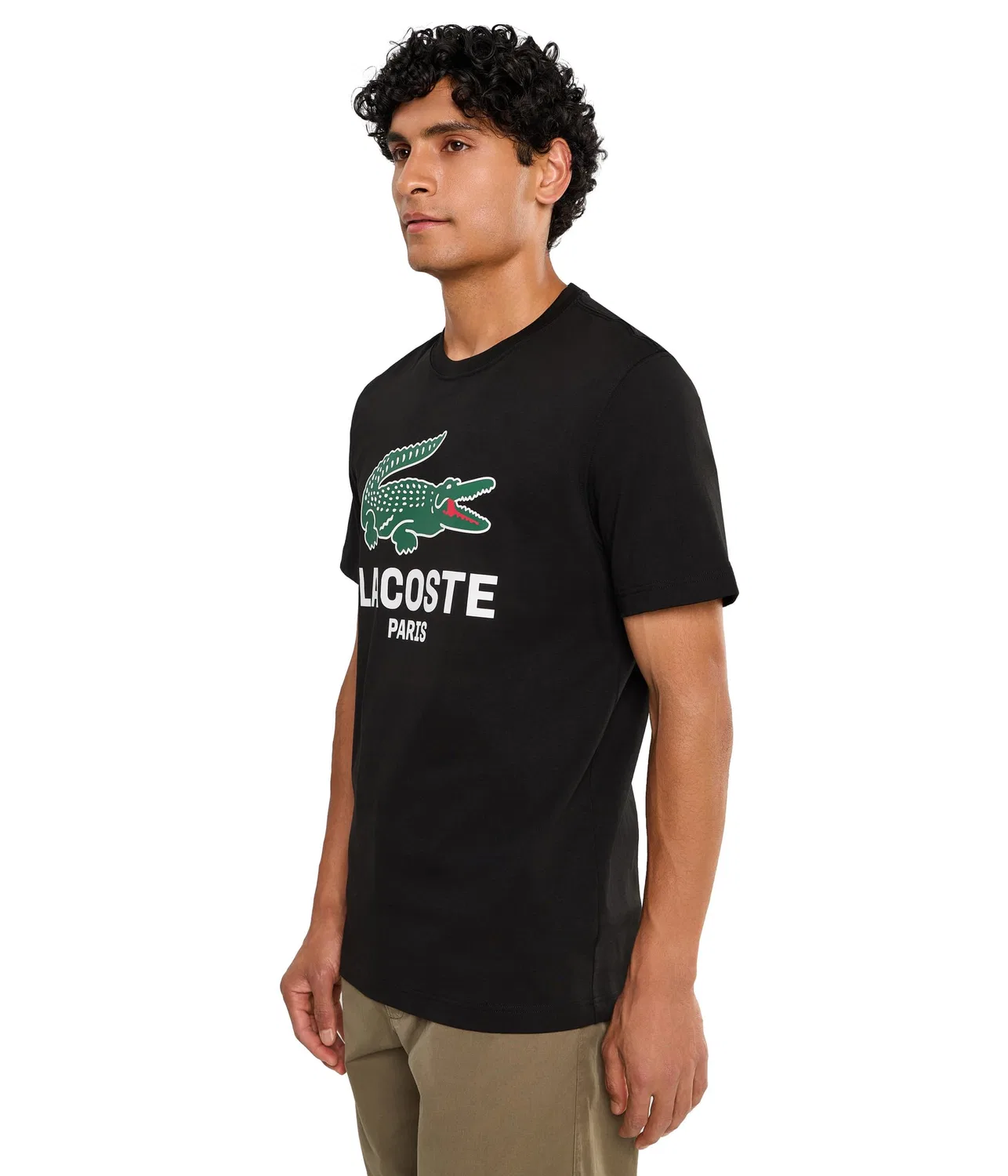 Хлопковая футболка с принтом Lacoste, Noir — фото 3